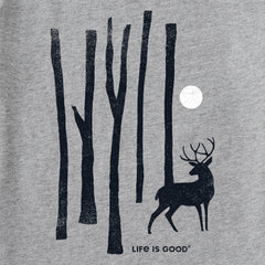 Men's Lone Snowy Deer Long Sleeve Crusher Tee