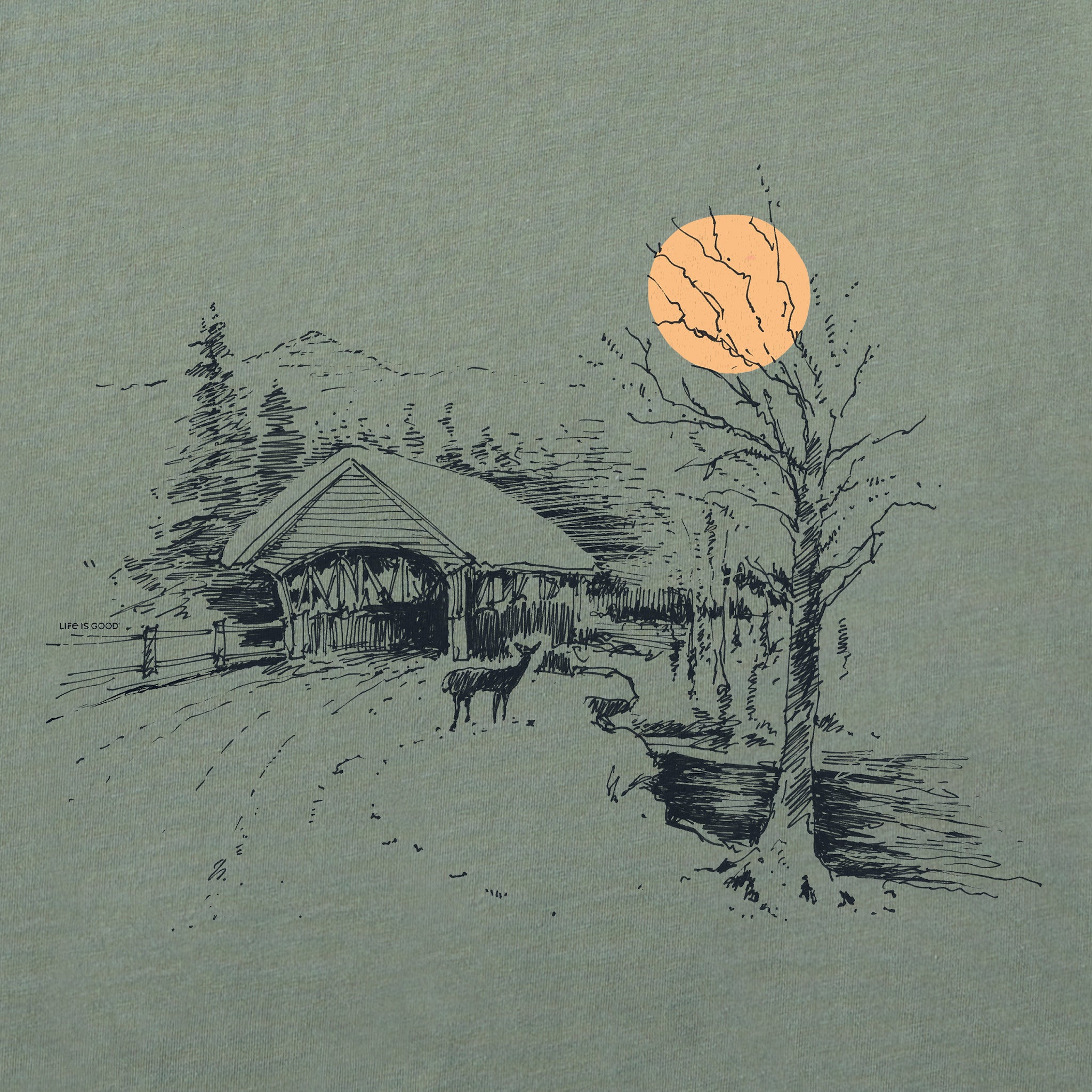 Women's Covered Bridge Long Sleeve Crusher Tee