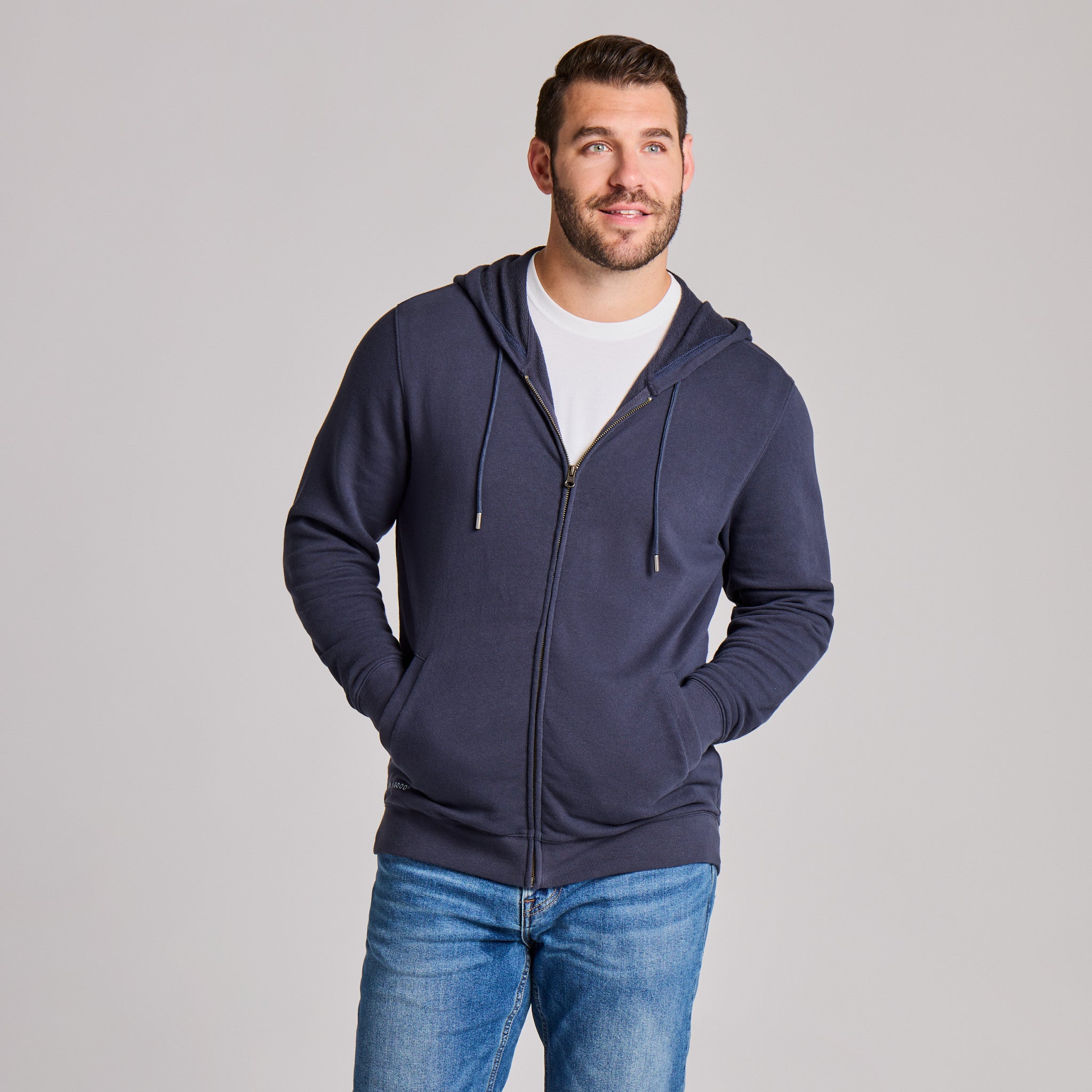 Men's Solid French Terry Zip Hoodie