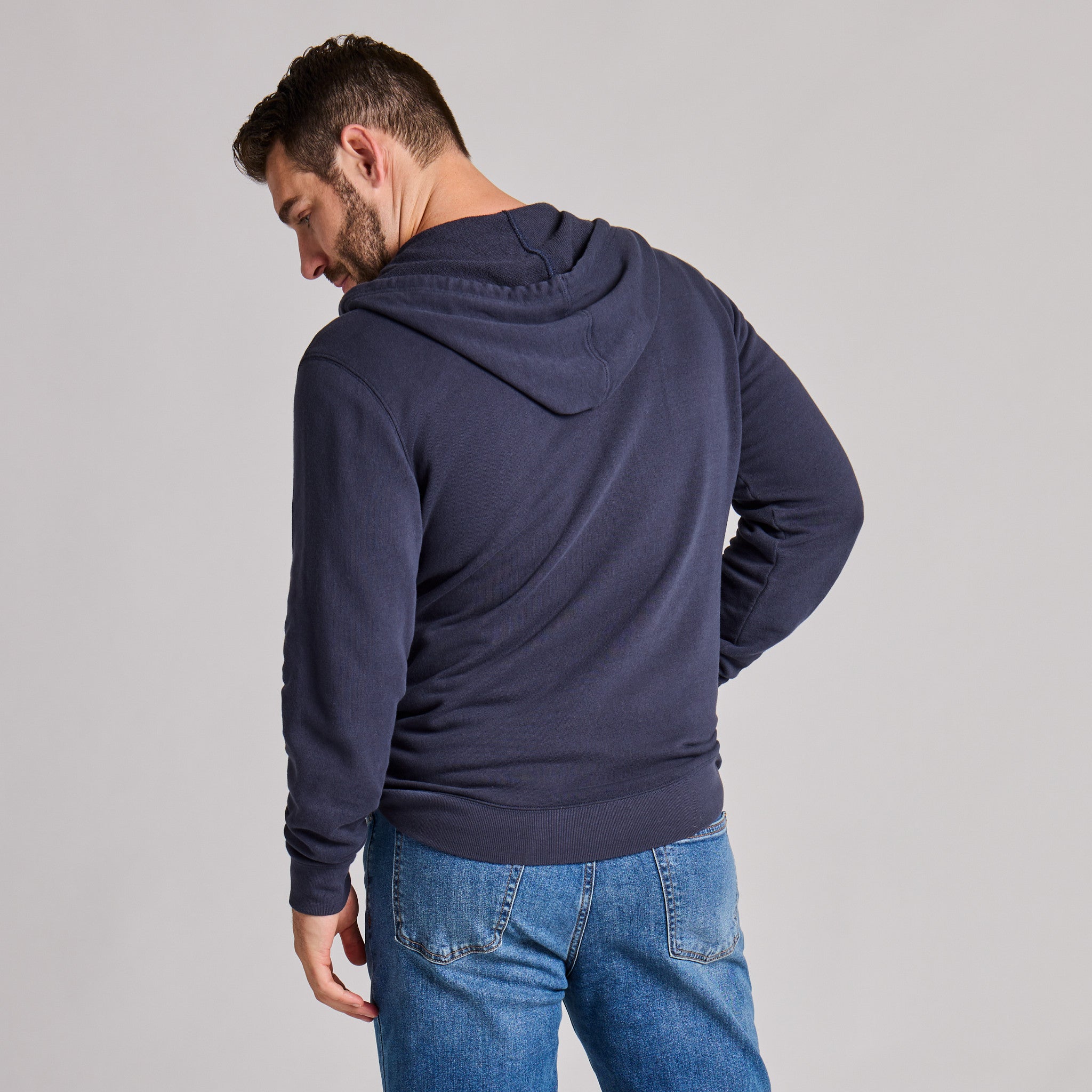Men's Solid French Terry Zip Hoodie