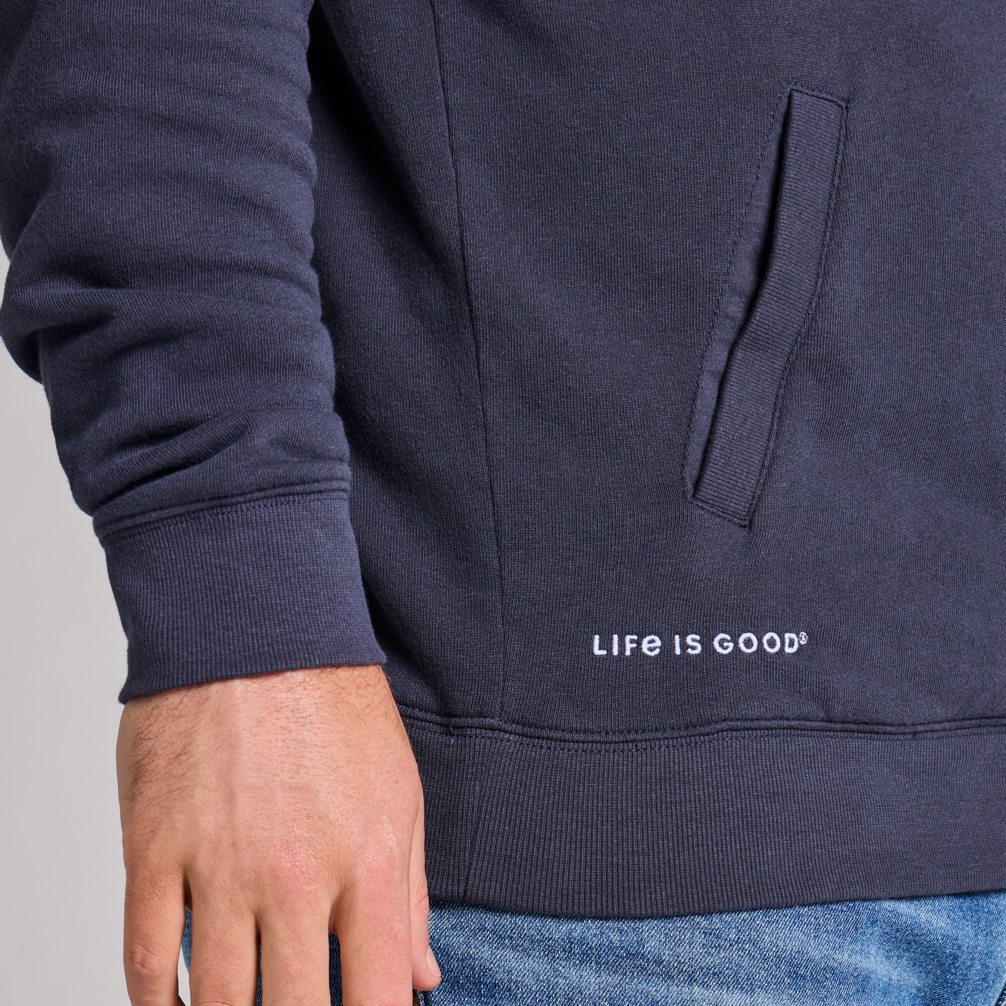 Men's Solid French Terry Zip Hoodie