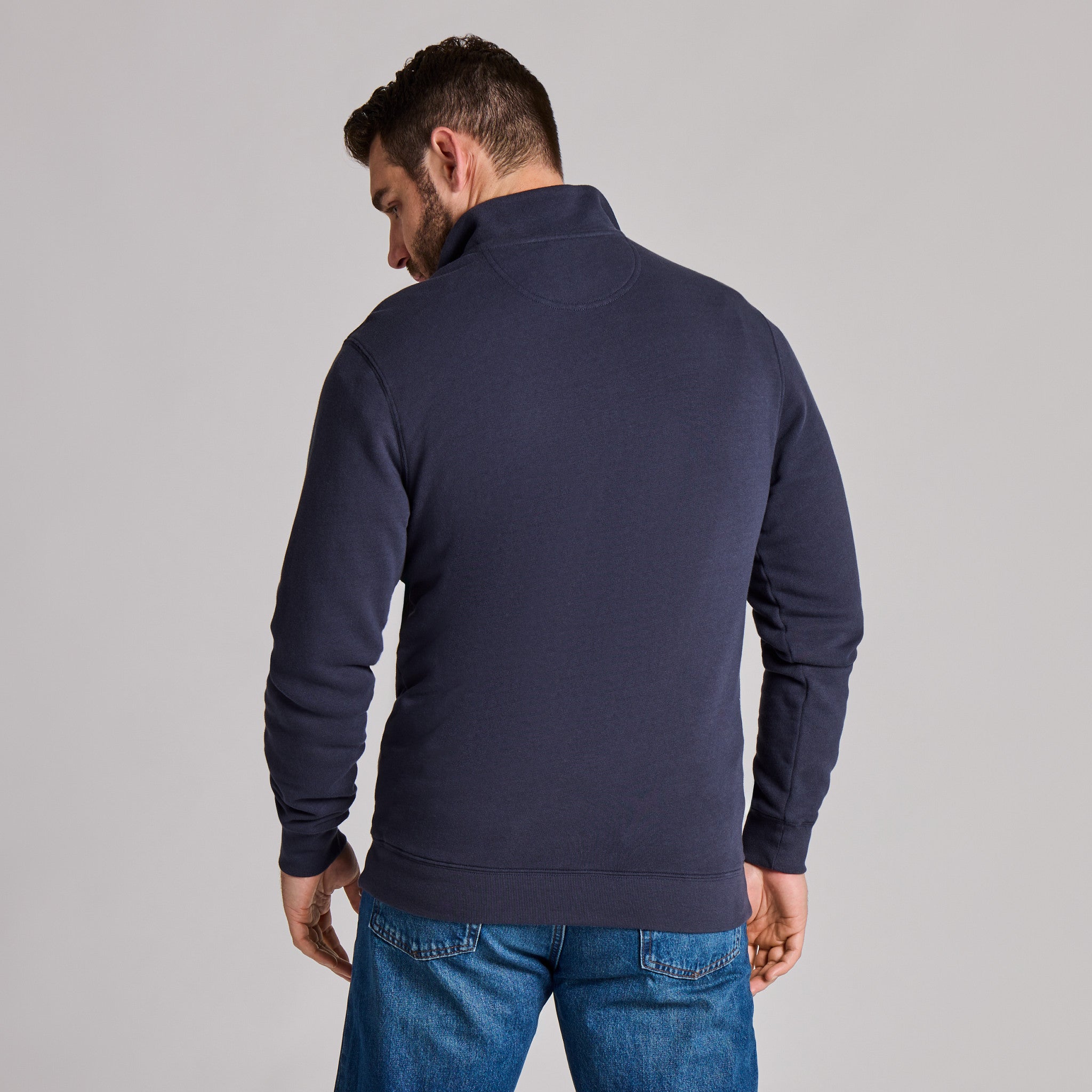 Men's Solid French Terry Quarter Zip