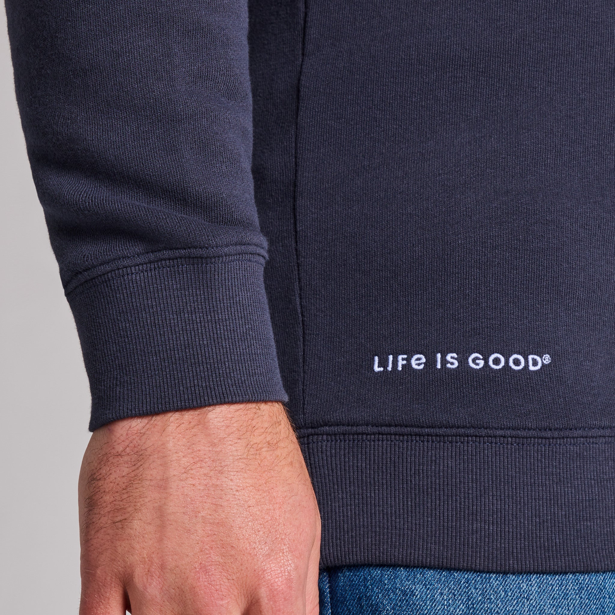 Men's Solid French Terry Quarter Zip