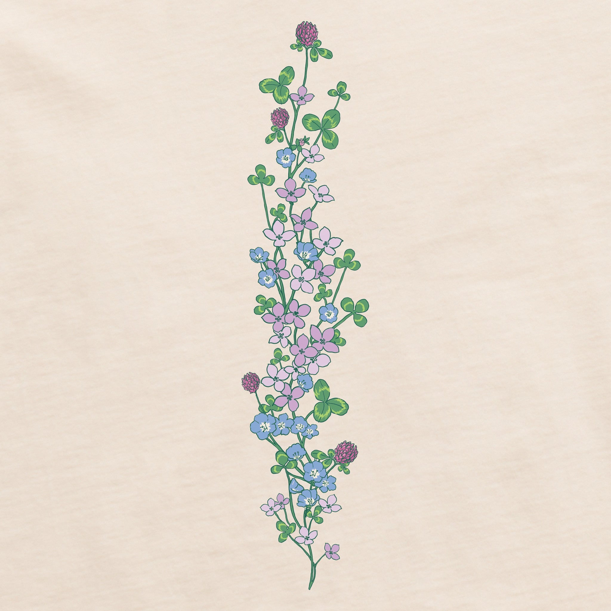 Women's Clovers & Wildflowers Long Sleeve Crusher Boxy Tee