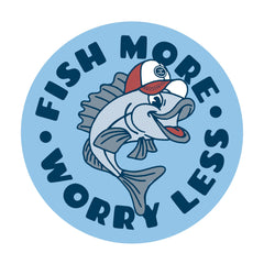 Matchbook Fish More Work Less 4" Circle Sticker