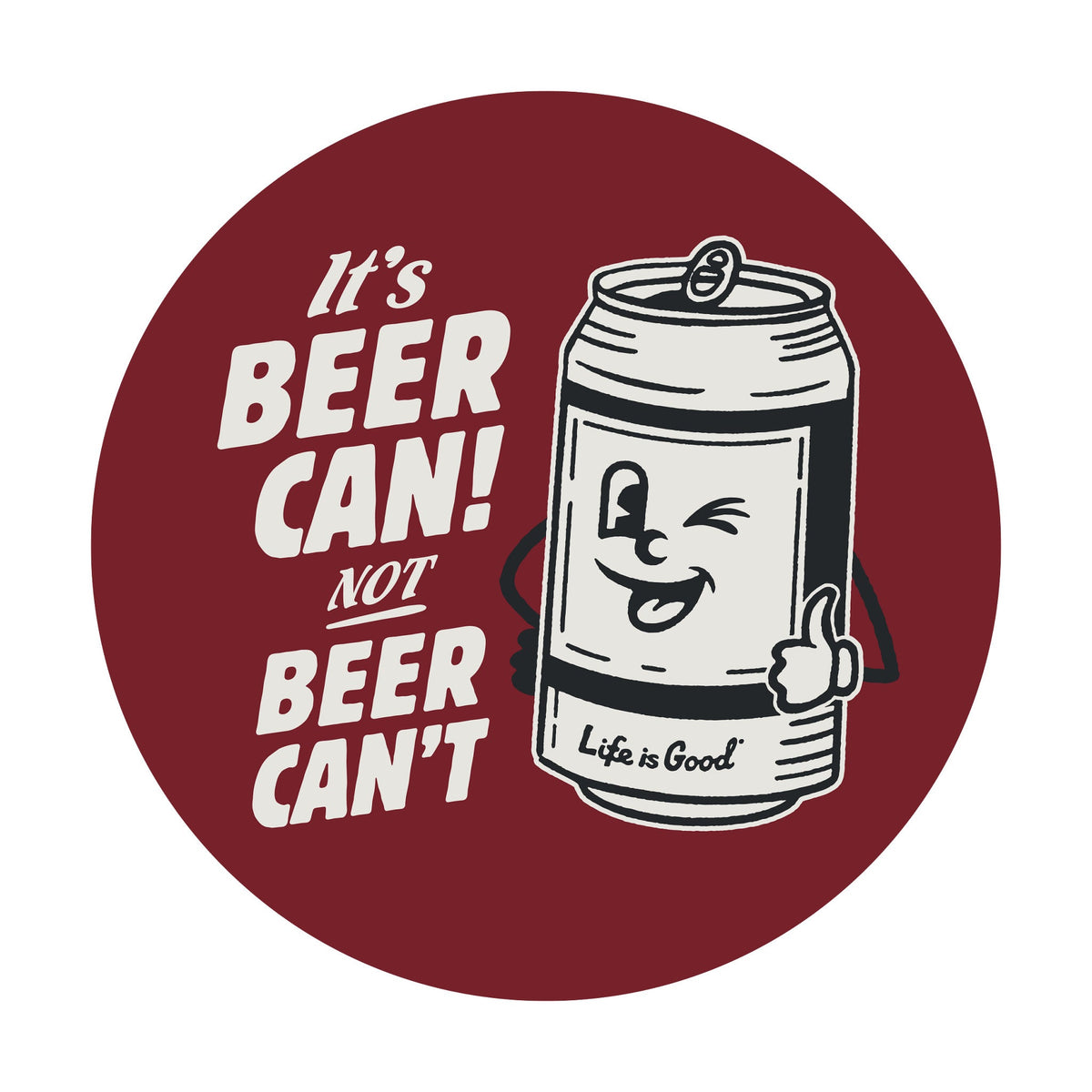 Beer Can 4" Circle Sticker