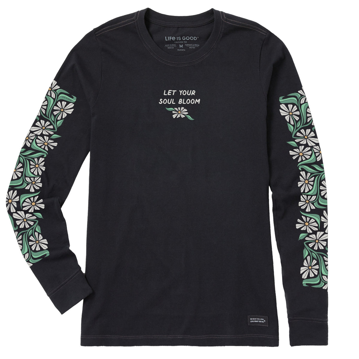 Women's Let Your Soul Bloom Daisies Long Sleeve Crusher Tee