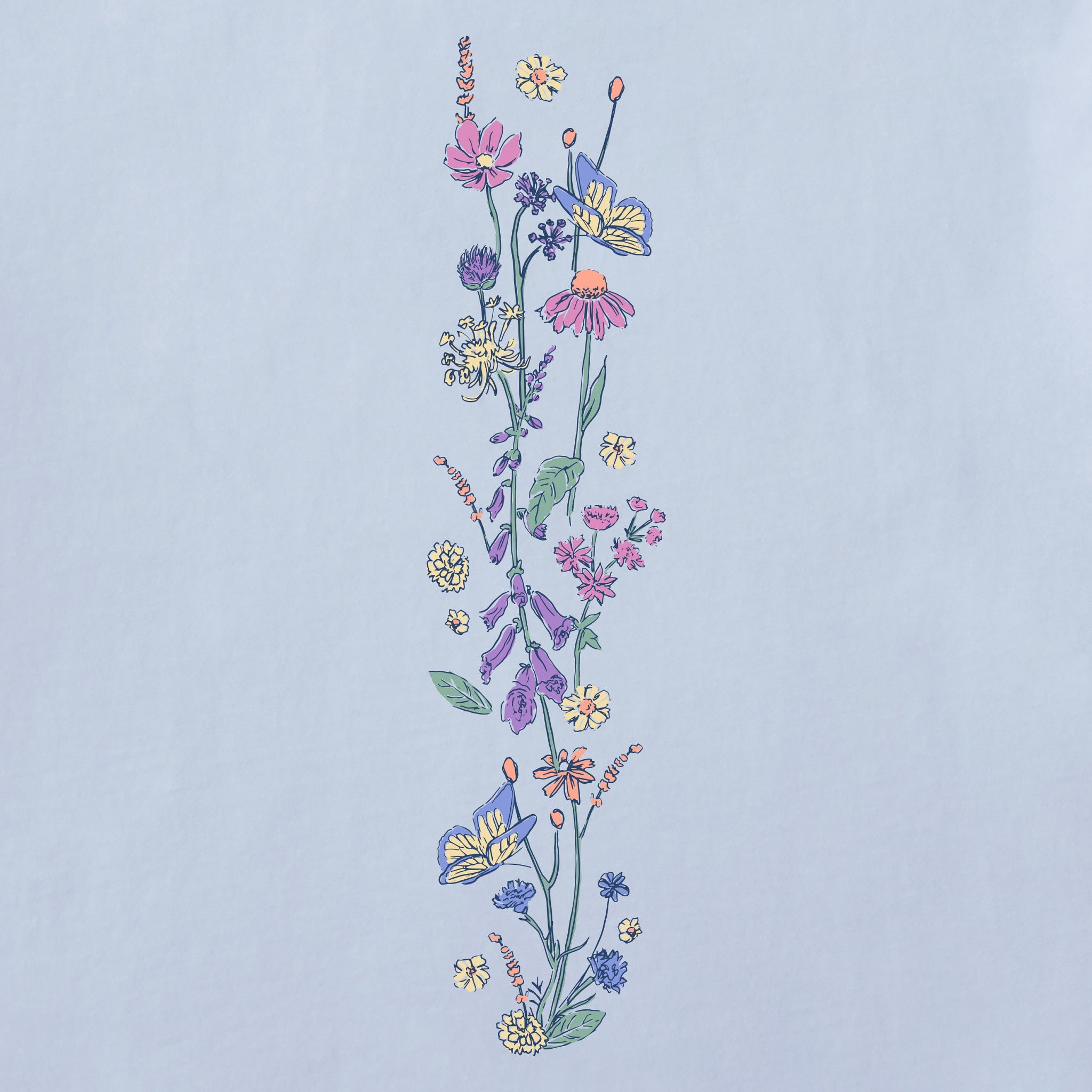 Women's Butterflies & Wildflowers Long Sleeve Crusher Tee
