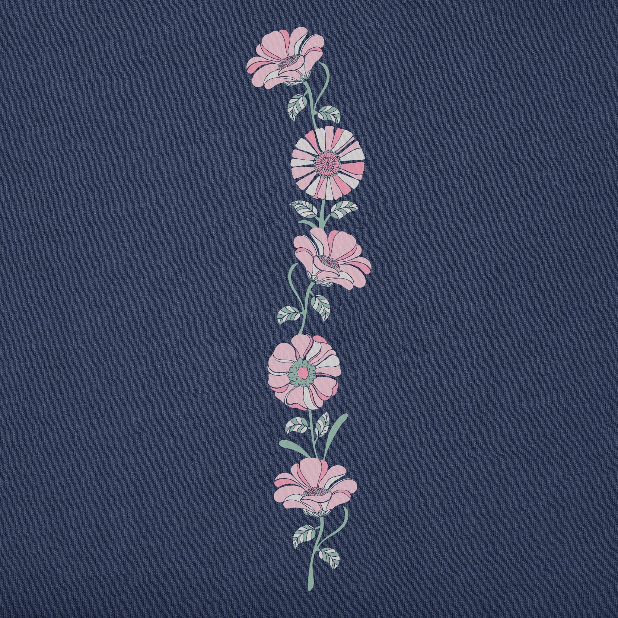 Women's Grow Through Retro Flowers Long Sleeve Crusher Boxy Tee