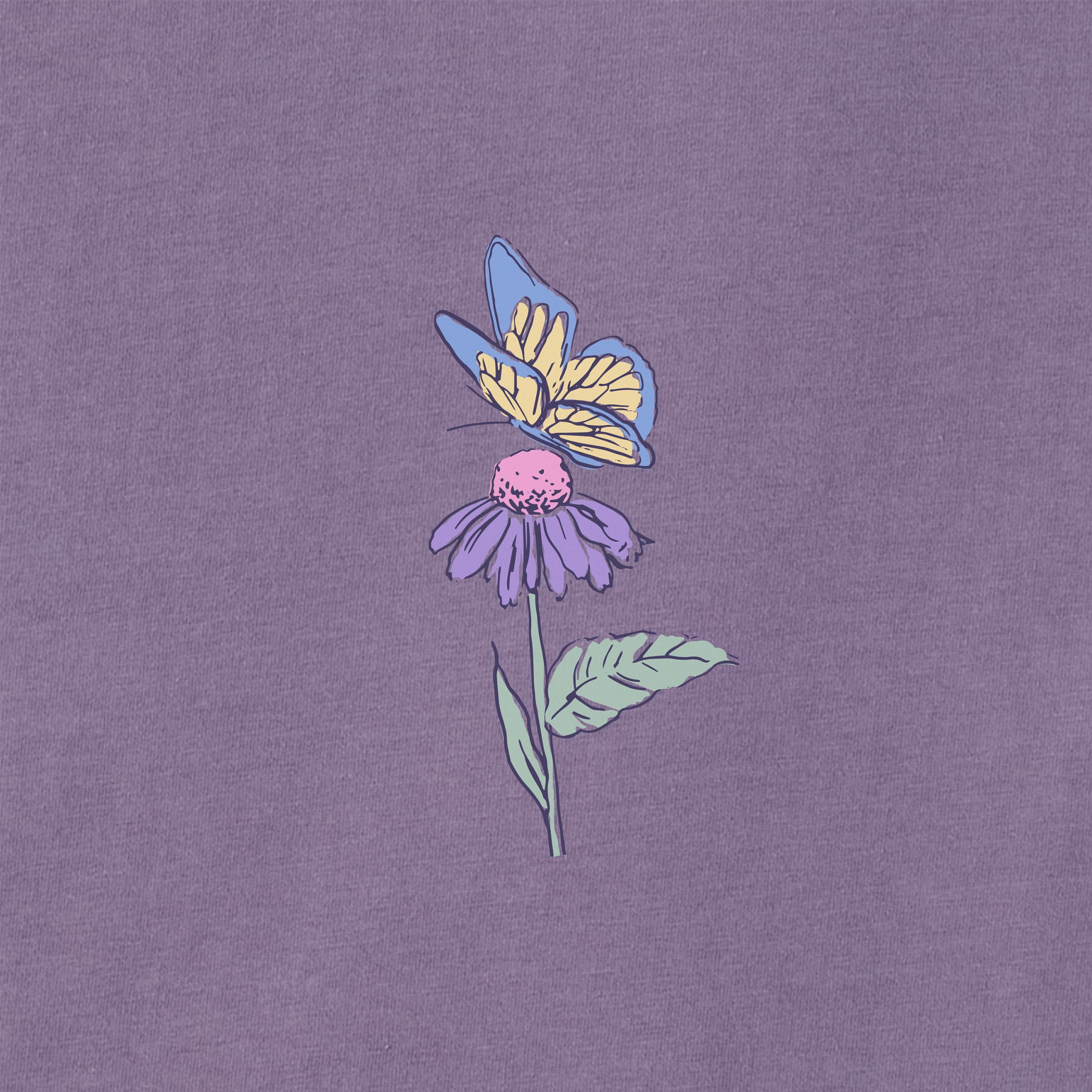 Women's Butterflies & Wildflowers Long Sleeve Crusher Boxy Tee