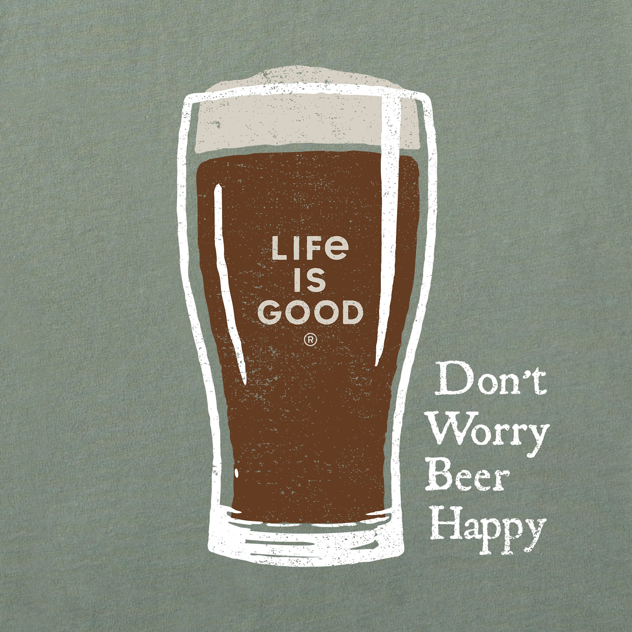Men's Don't Worry Beer Happy Short Sleeve Crusher Tee