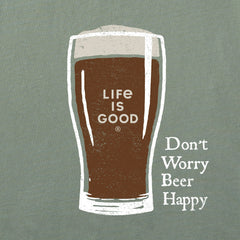 Men's Don't Worry Beer Happy Short Sleeve Crusher Tee