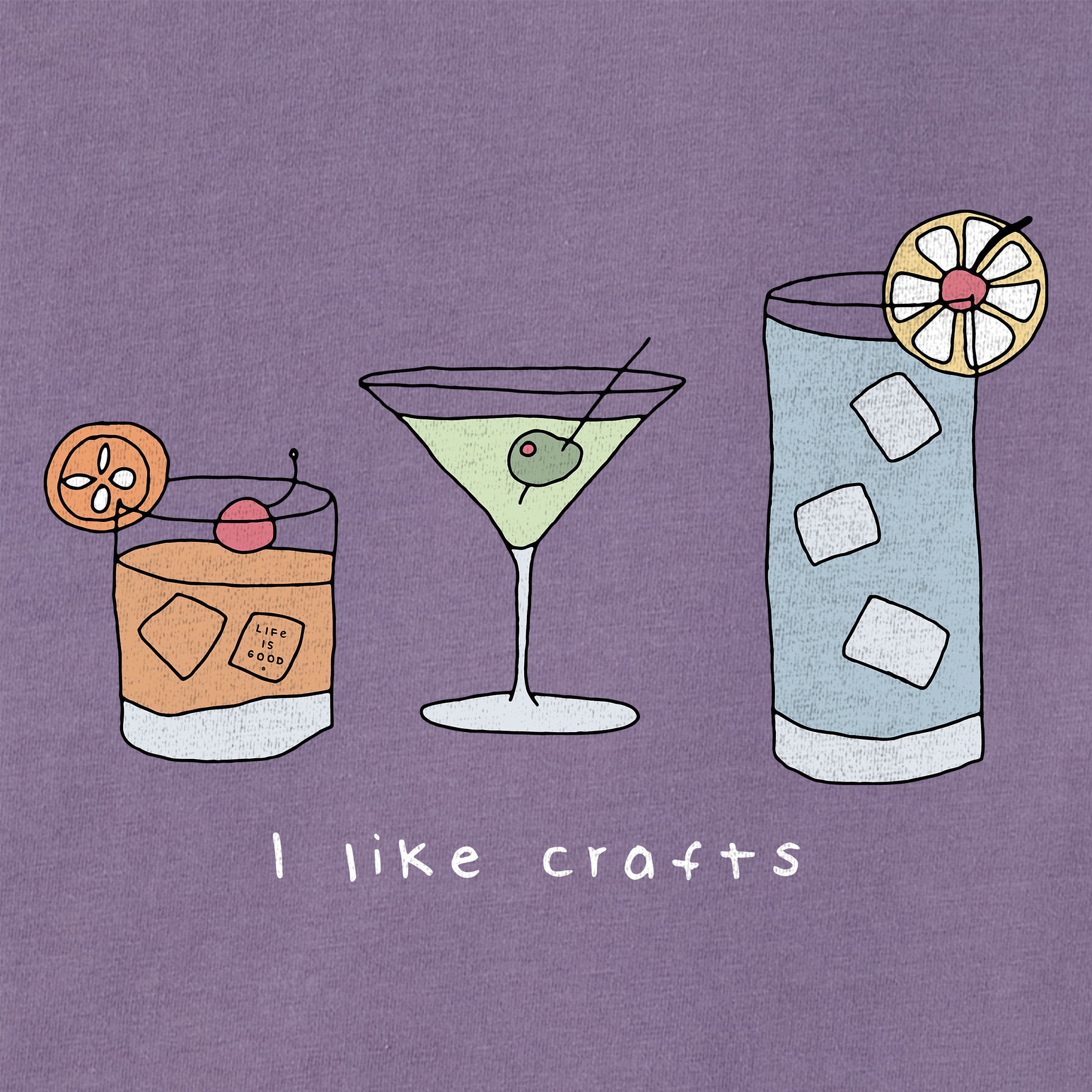 Women's I Like Craft Cocktails Short Sleeve Crusher Boxy Tee