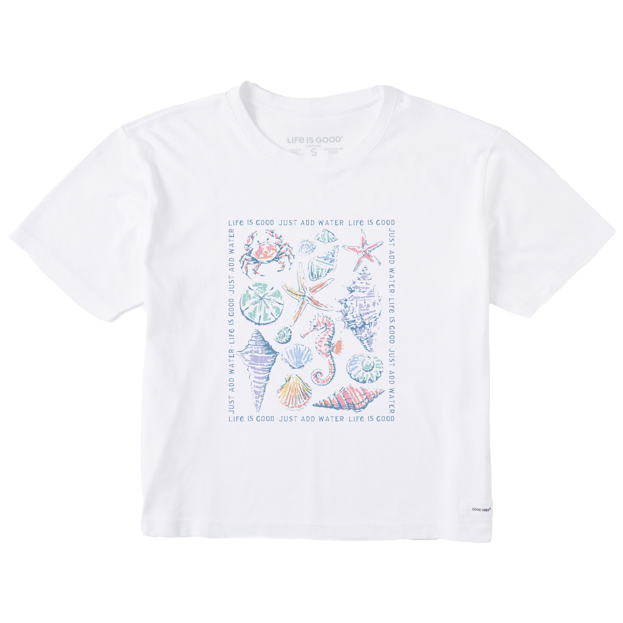 Women's Just Add Water Shells Short Sleeve Crusher Boxy Tee