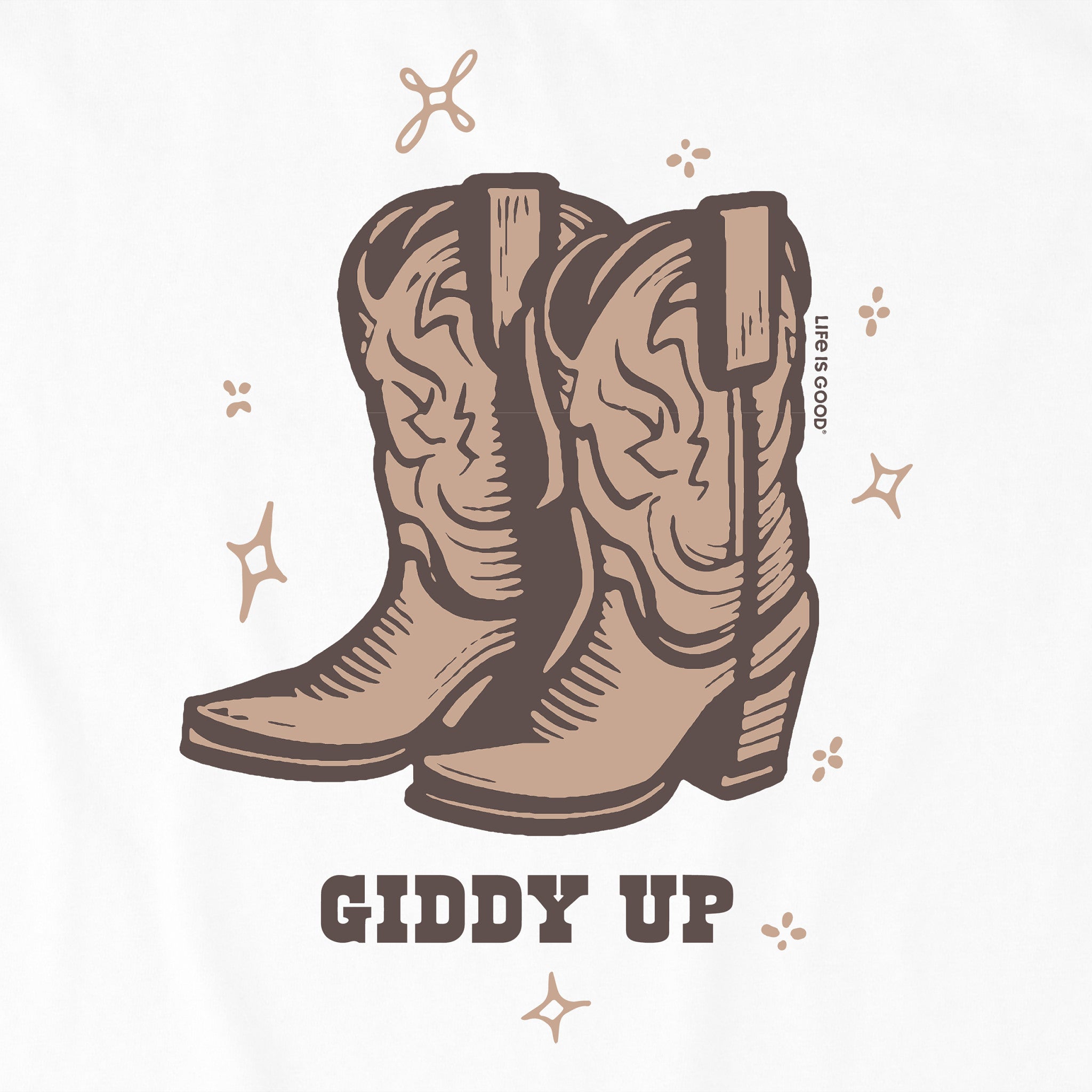 Women's Cowboy Boots Giddy Up Short Sleeve Crusher Boxy Tee