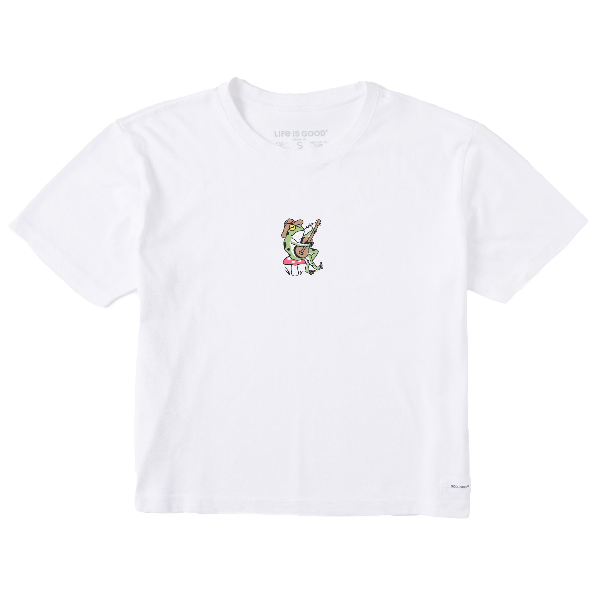 Women's Frog Guitar Short Sleeve Crusher Boxy Tee