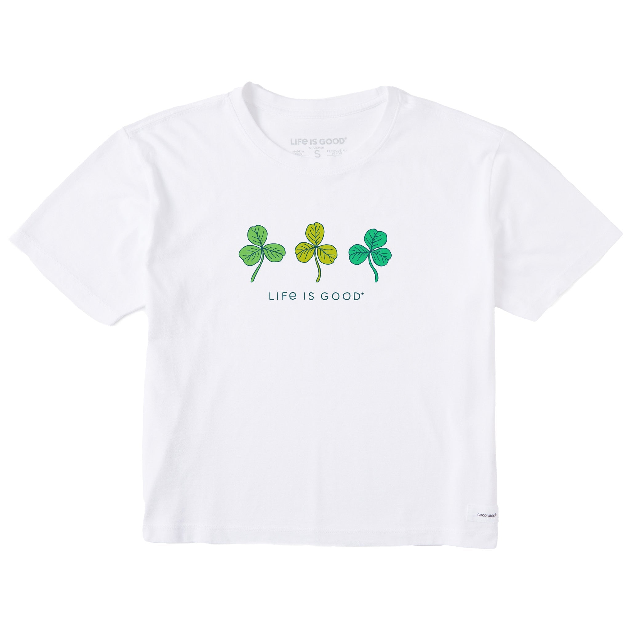 Women's Fineline 3 Clovers Short Sleeve Crusher Boxy Tee