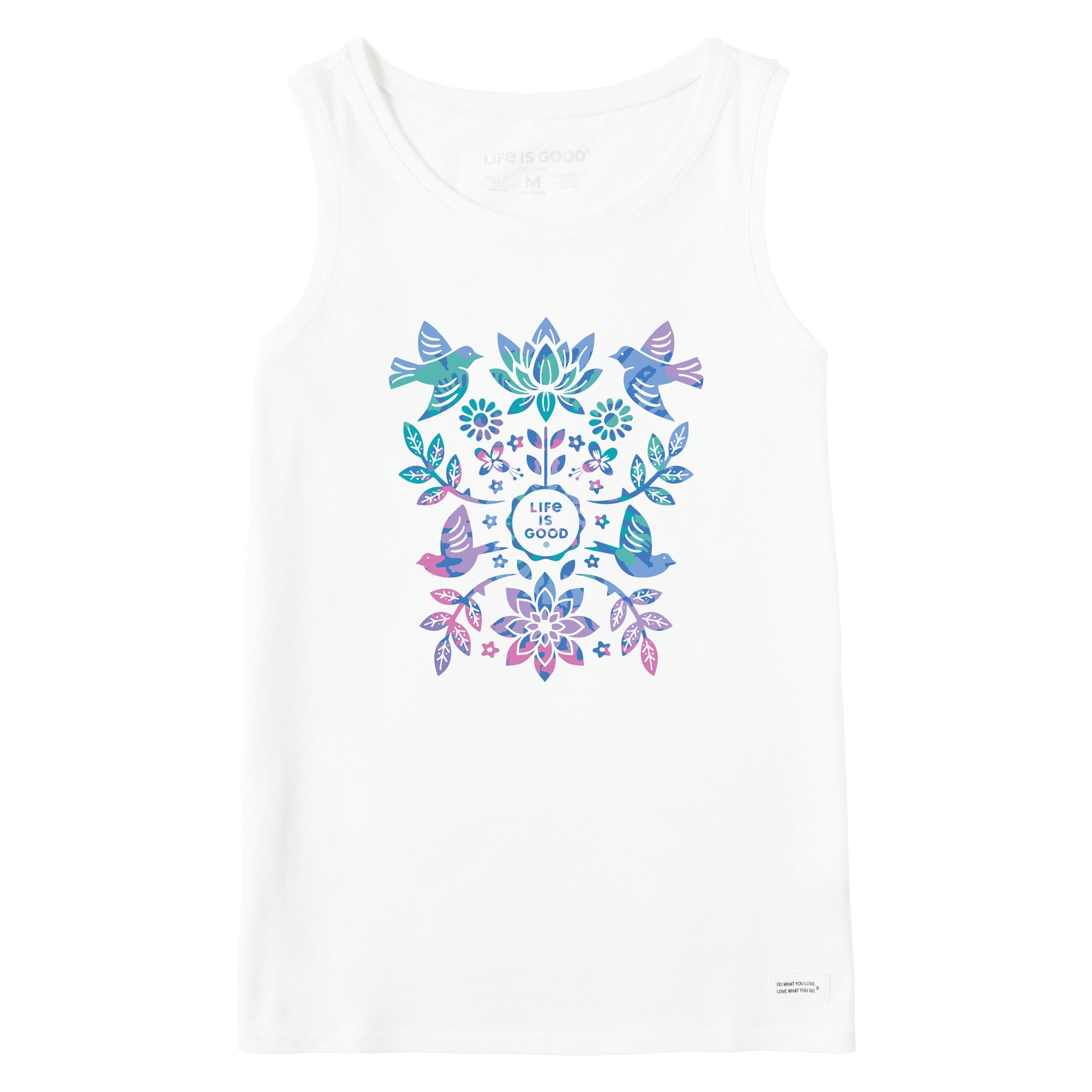 Women's Folk Art Garden Tie Dye Crusher Tank