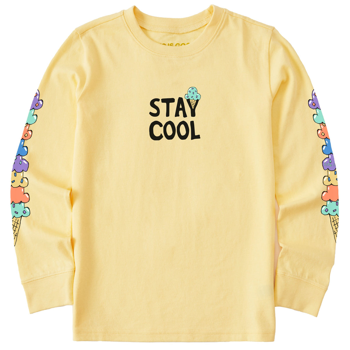Kids Stay Cool Cone Stack Long Sleeve Crusher Tee