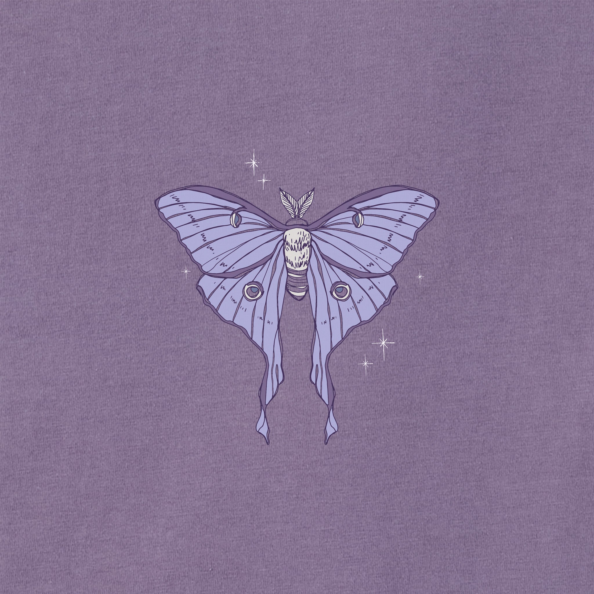 Women's Celestial Luna Moth Long Sleeve Crusher Tee