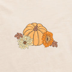 Women's Autumn Floral Pumpkins Long Sleeve Crusher Tee