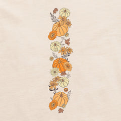 Women's Autumn Floral Pumpkins Long Sleeve Crusher Tee