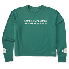 Women's I Just Hope Both Teams Have Fun Long Sleeve Crusher Boxy Tee