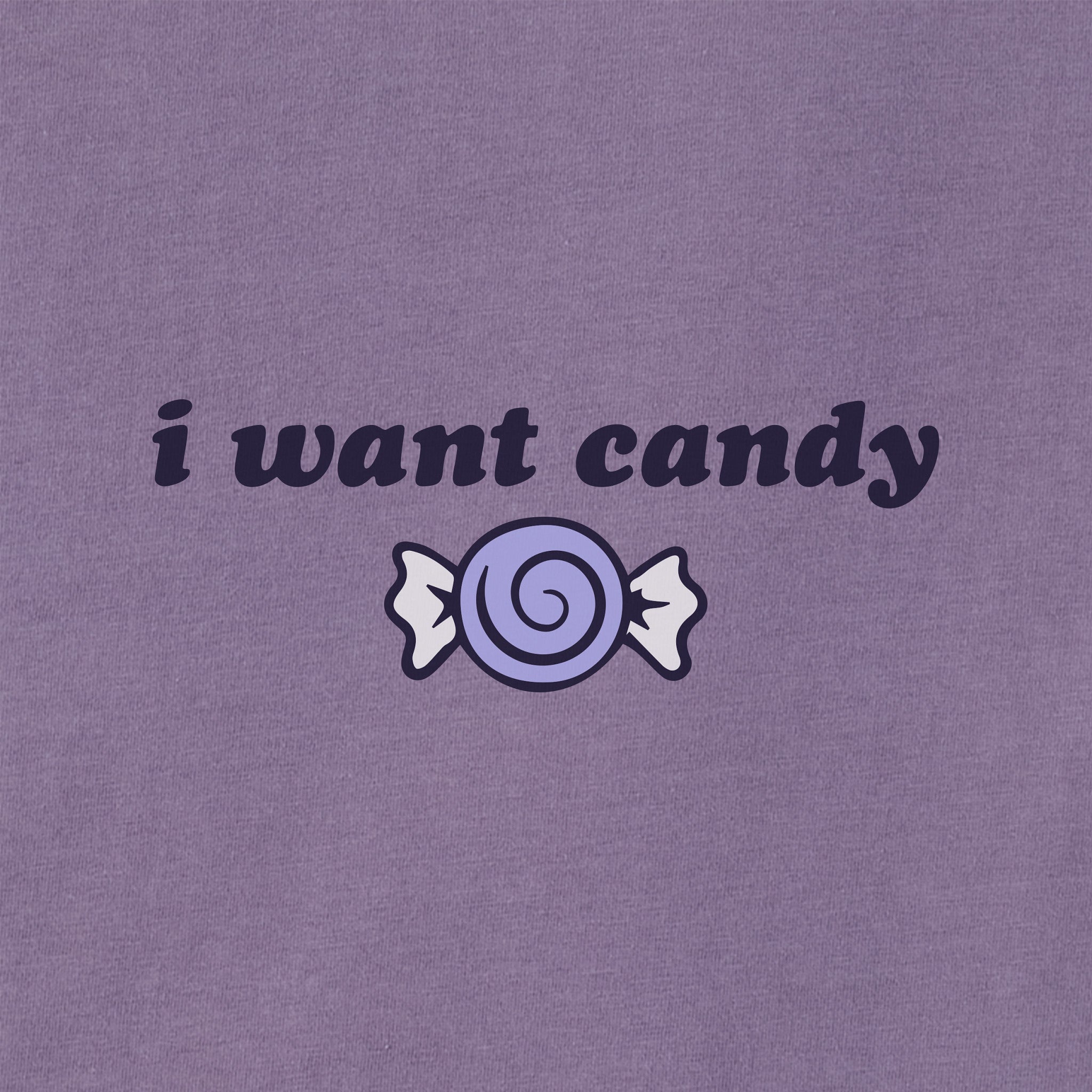 Women's I Want Candy Long Sleeve Crusher Boxy Tee