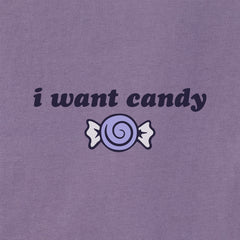 Women's I Want Candy Long Sleeve Crusher Boxy Tee