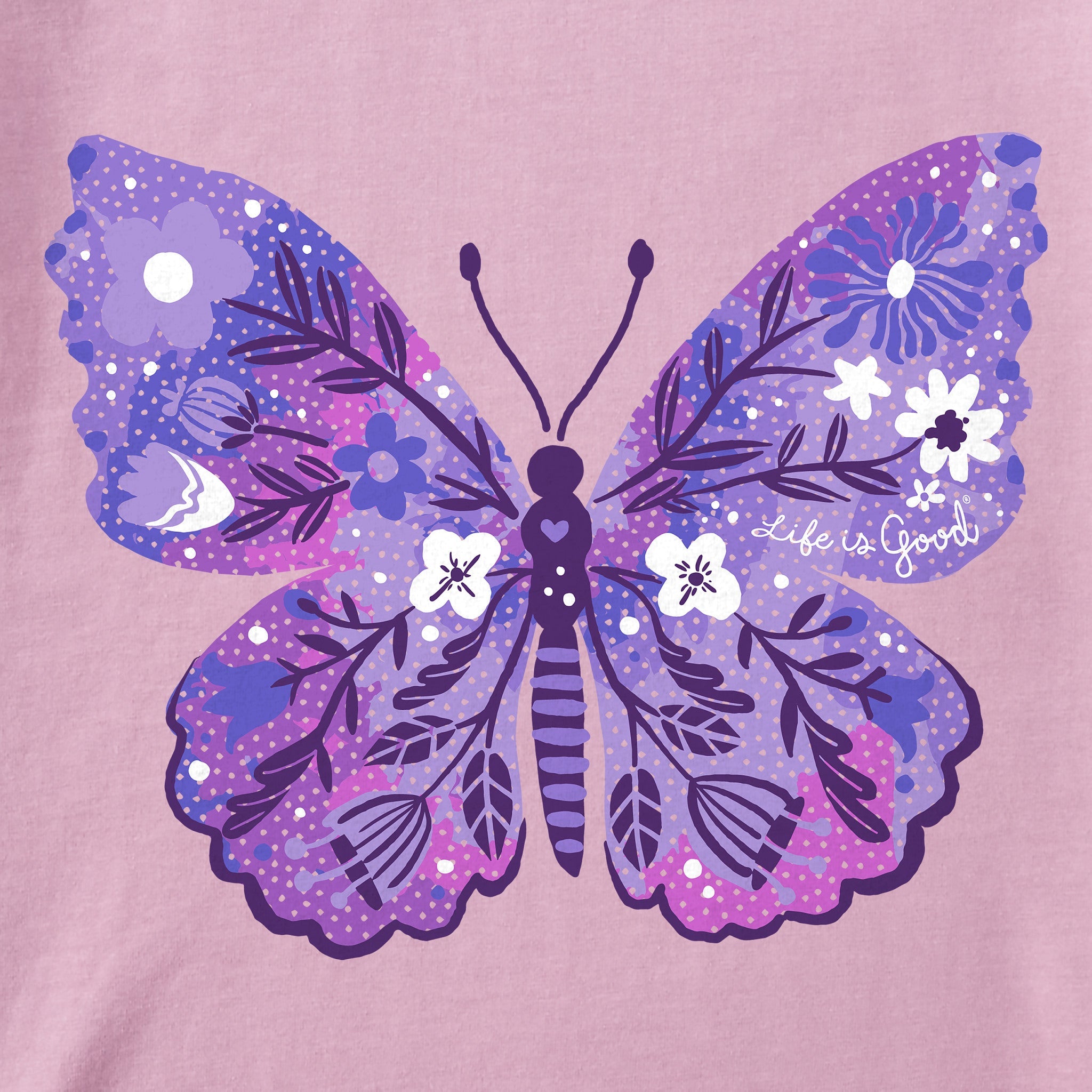 Kids Floral Butterfly Tie Dye Short Sleeve Crusher Tee