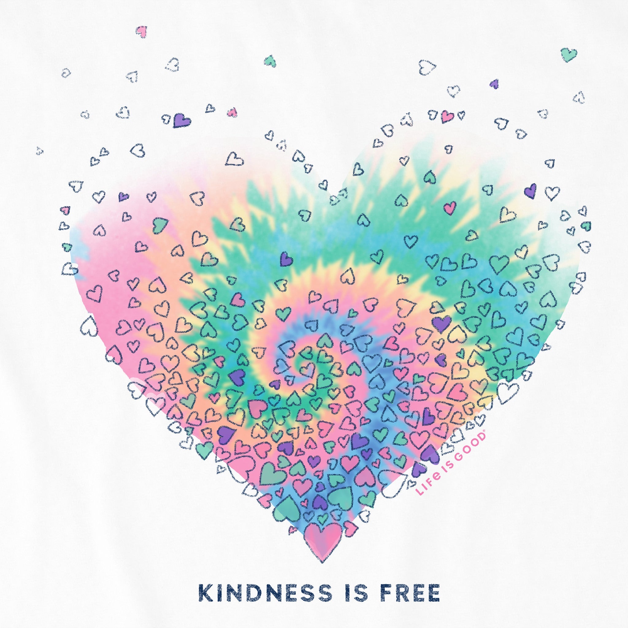 Kids Evaporating Heart Tie Dye Short Sleeve Crusher Tee