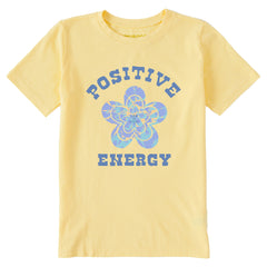 Kids Positive Energy Flower Tie Dye Short Sleeve Crusher Tee