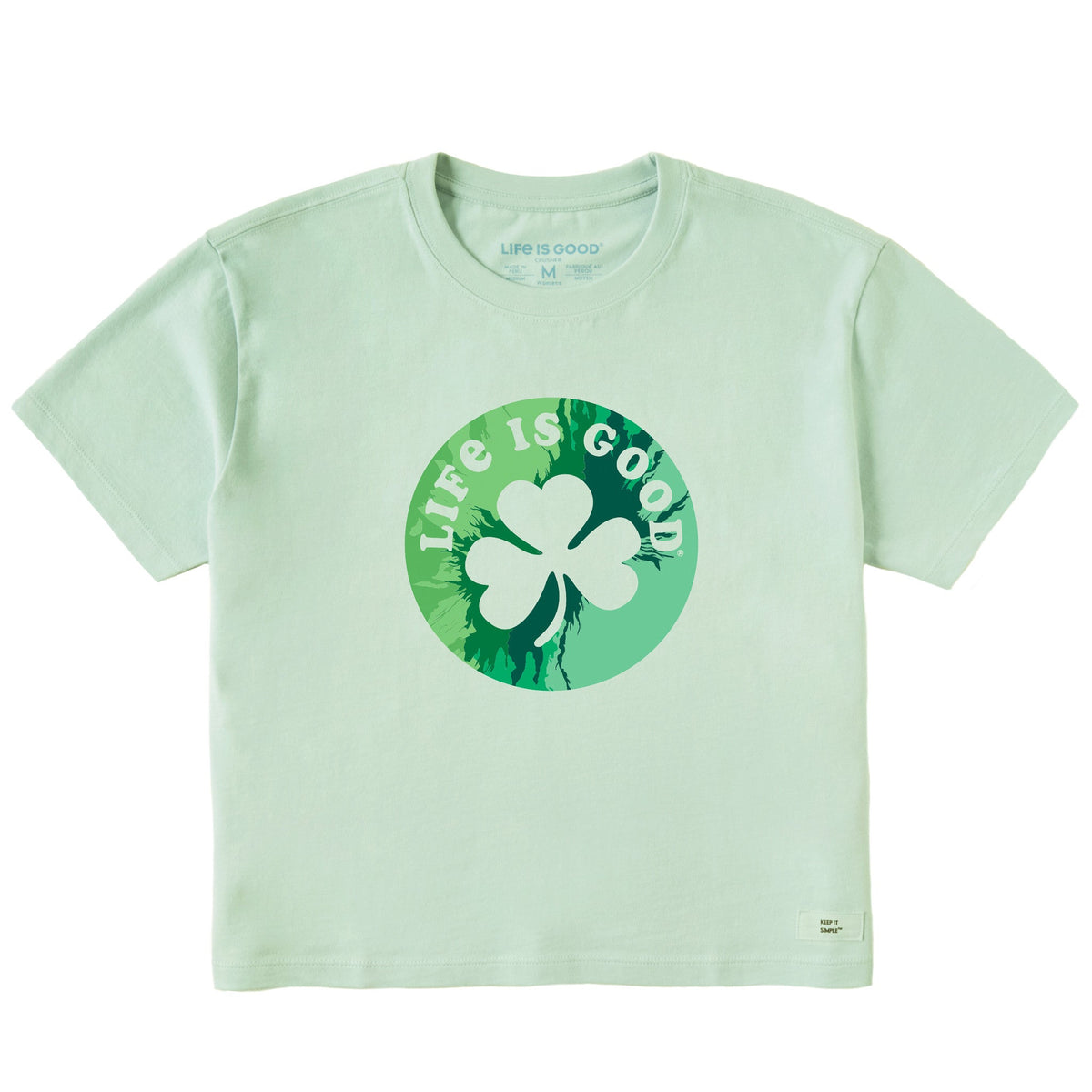 Women's Circle Clover Tie Dye Short Sleeve Crusher Boxy Tee
