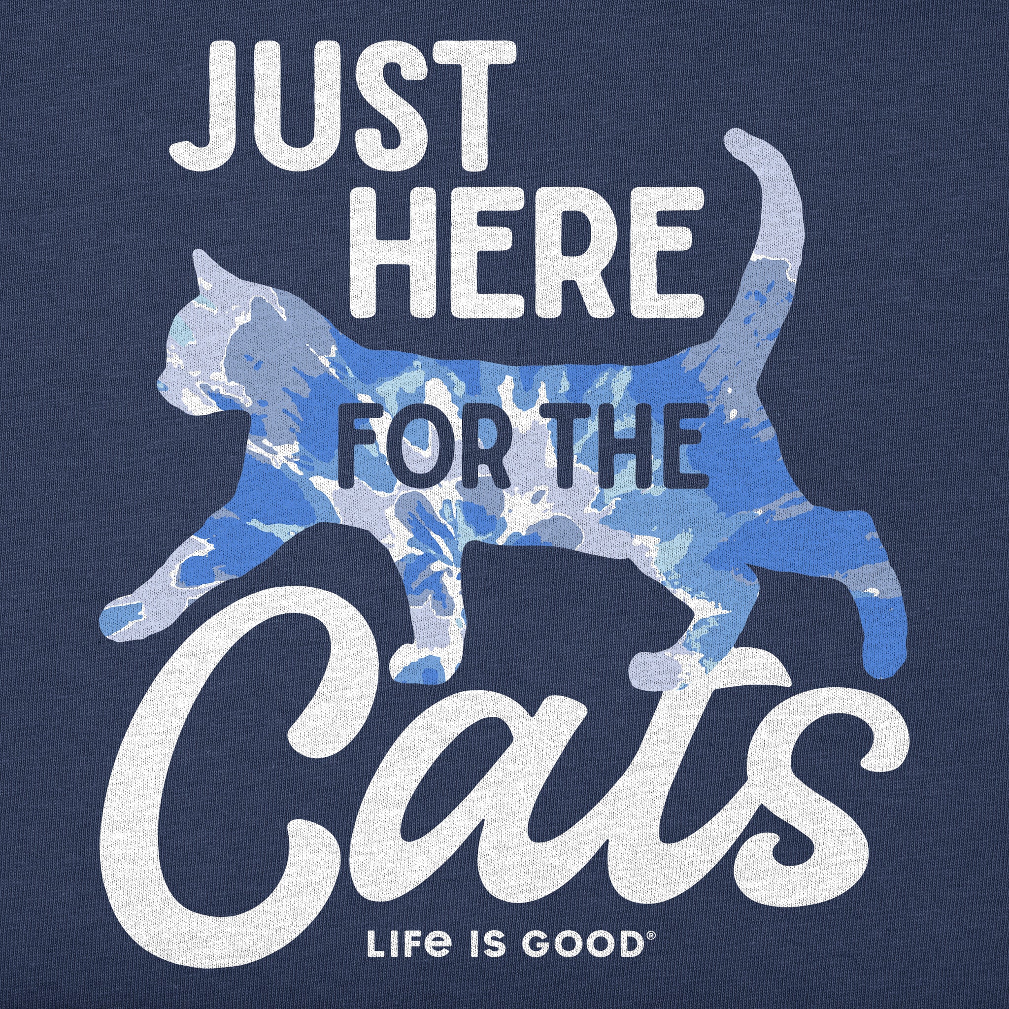 Women's Here for the Cats Tie Dye Short Sleeve Tee