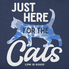 Women's Here for the Cats Tie Dye Short Sleeve Tee