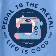 Women's Clean Pedal to the Metal Sewing Tie Dye Short Sleeve Tee