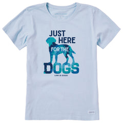 Women's Here for the Dogs Tie Dye Short Sleeve Crusher Tee