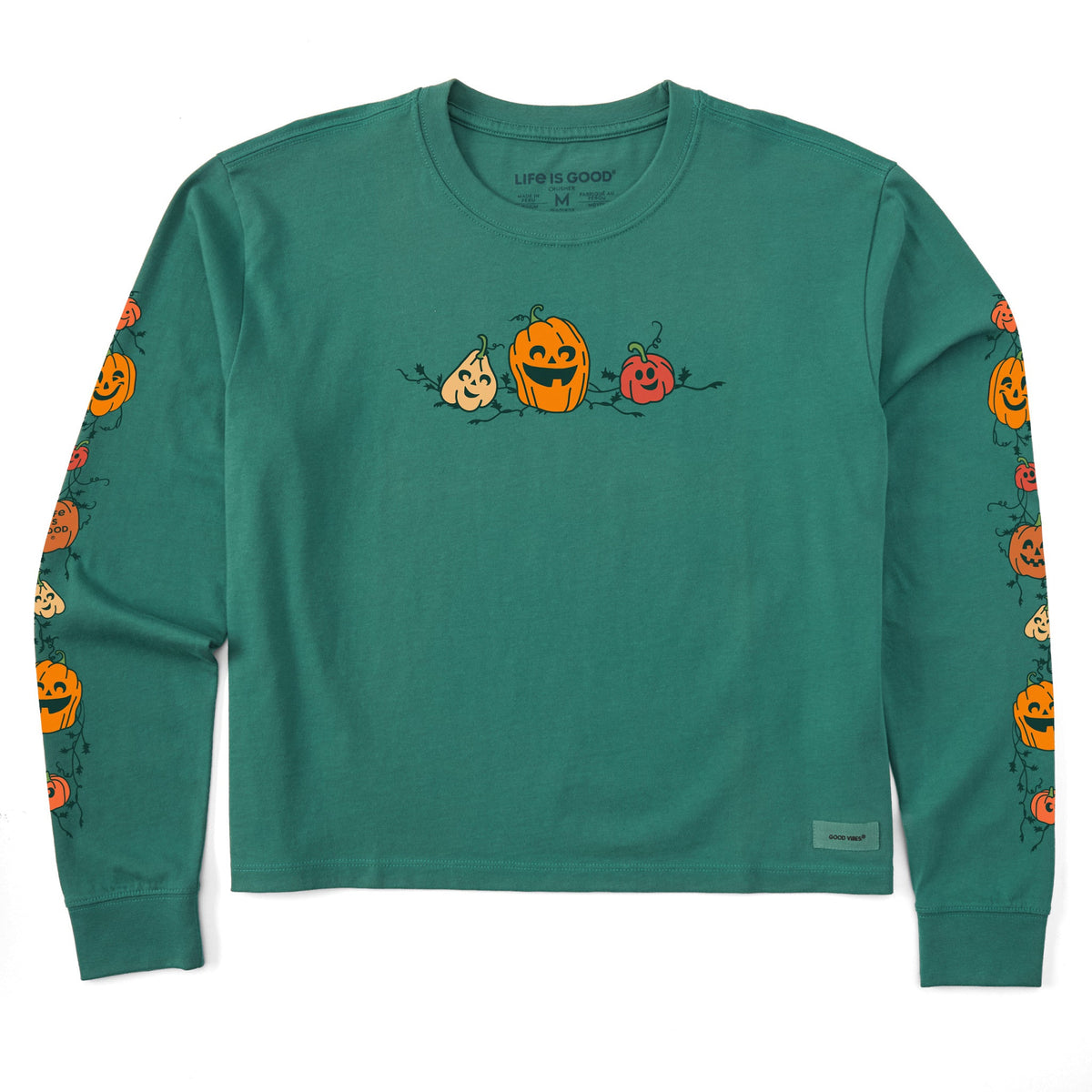Women's Jack-O-Lanterns Long Sleeve Crusher Boxy Tee