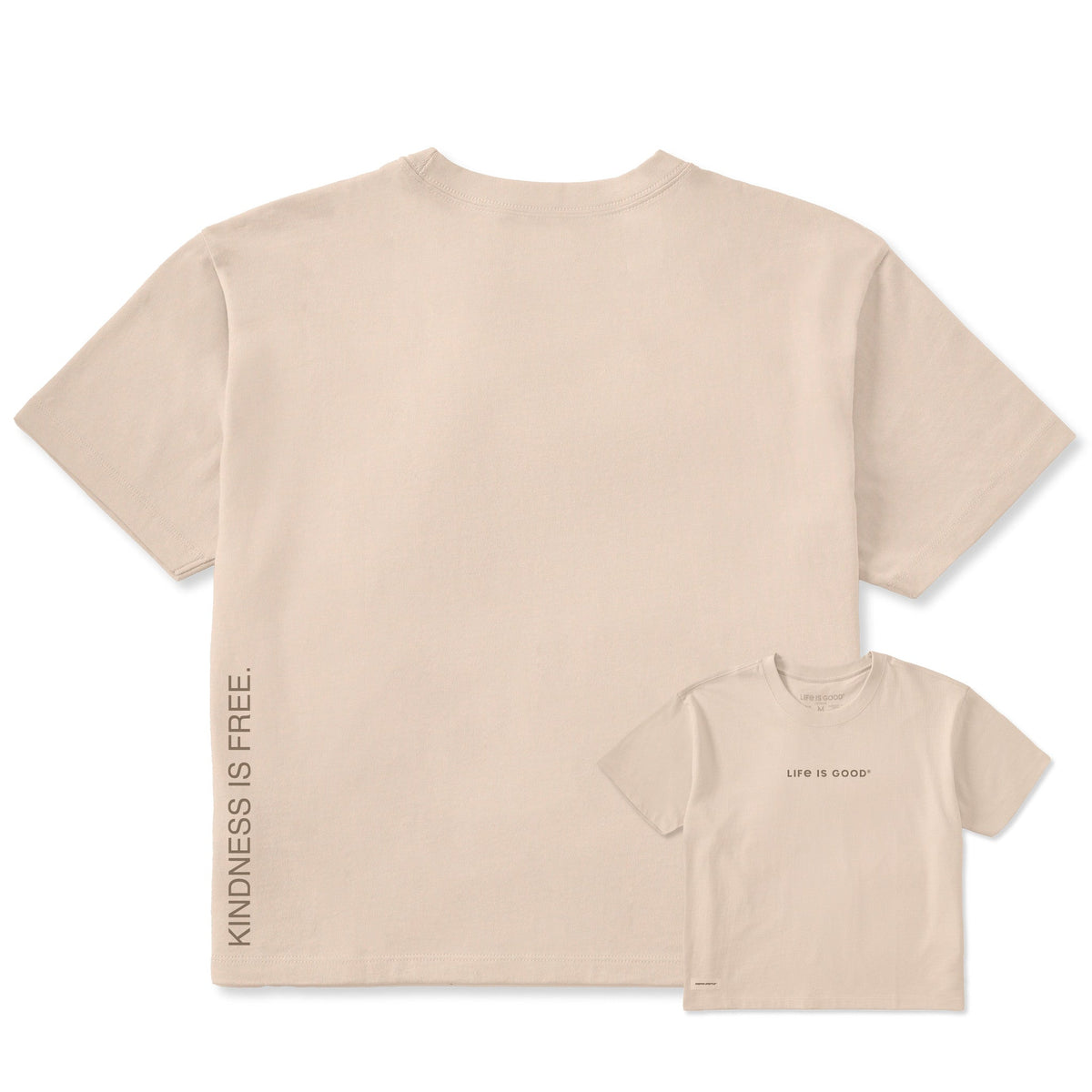 Women's Kindness is Free Vertical Short Sleeve Crusher Boxy Tee