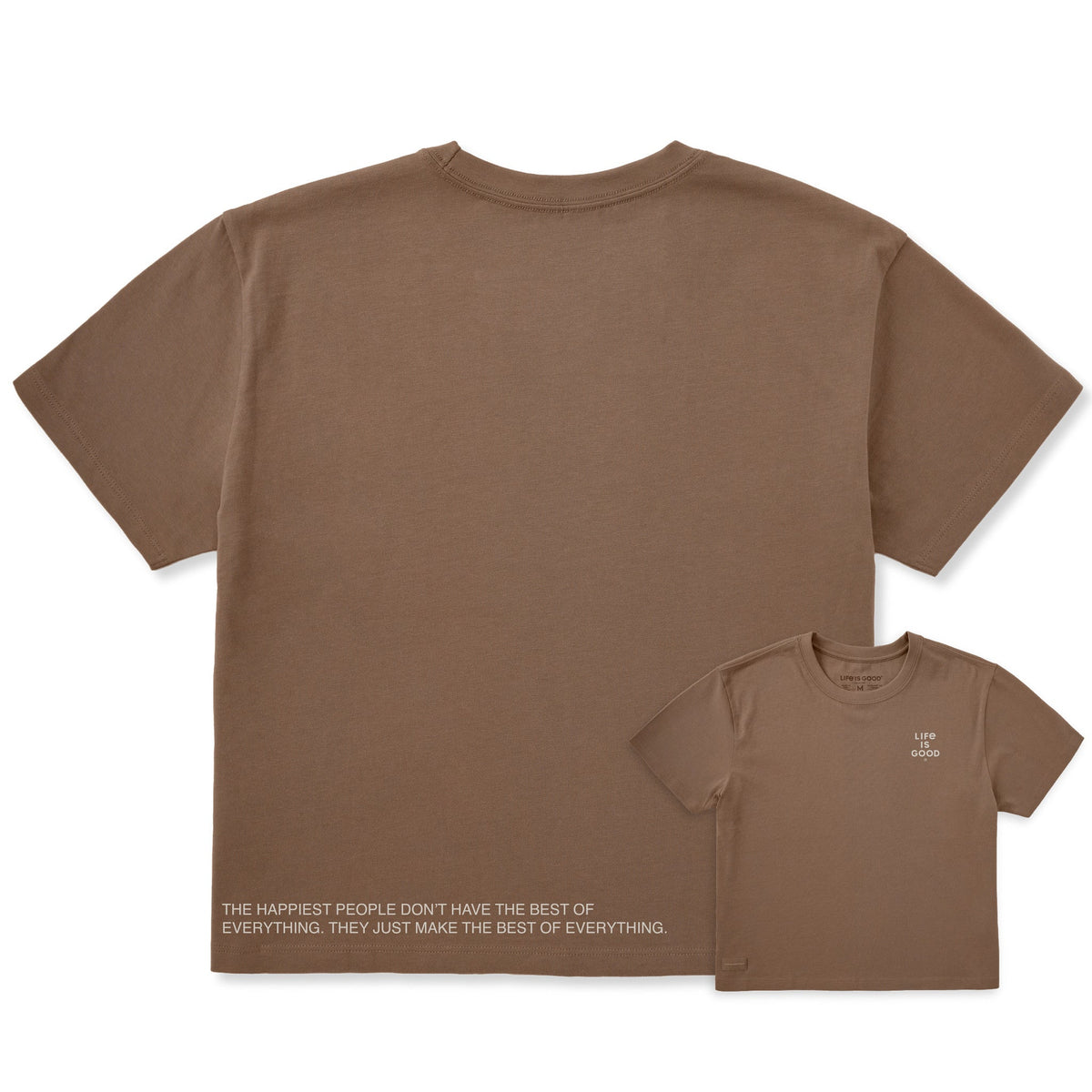 Women's Happiest People Make the Best Left Short Sleeve Crusher Boxy Tee