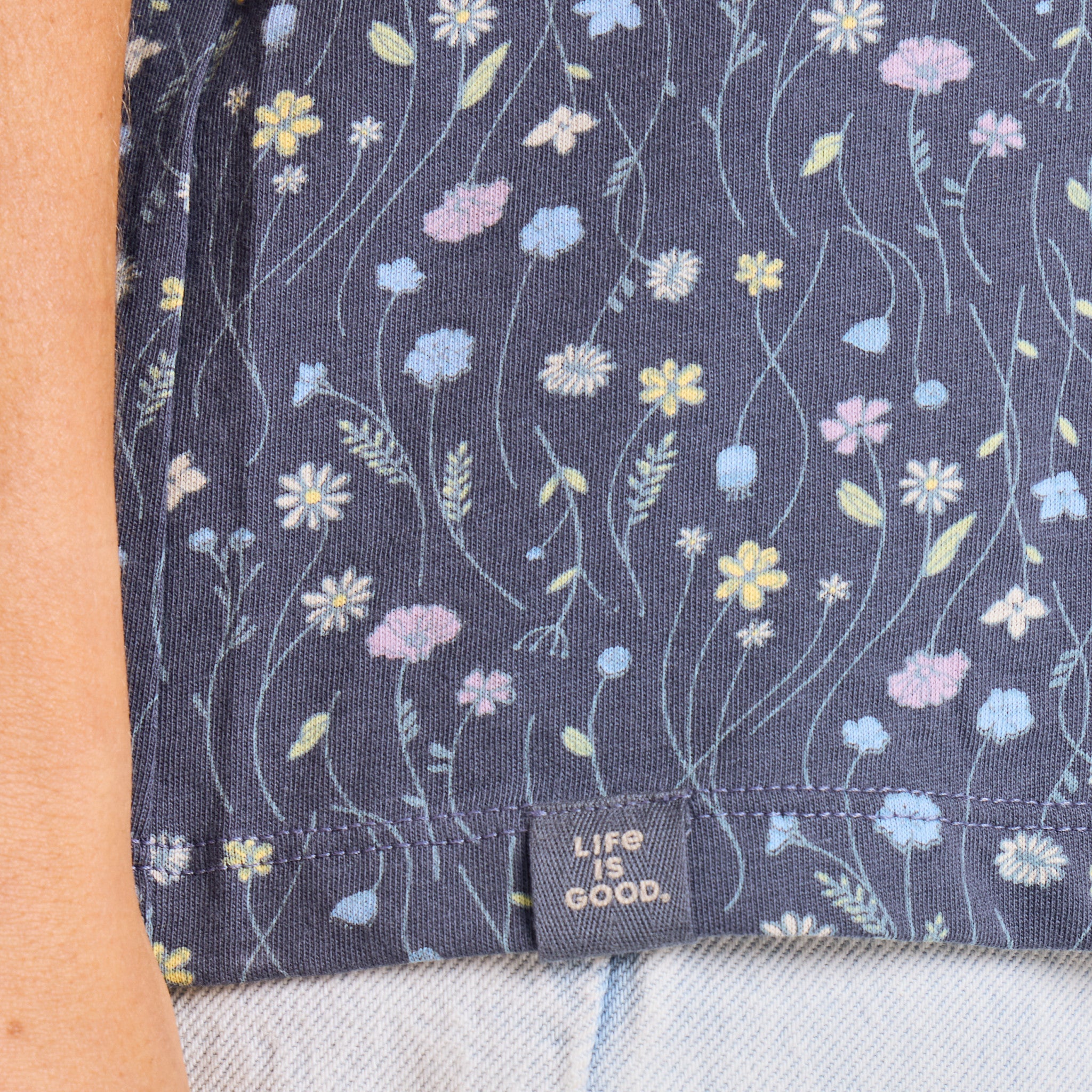 Women's Floral Sketch Pattern Crusher-LITE Easy Tee