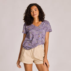 Women's Butterfly Garden Pattern Crusher-LITE Easy Vee
