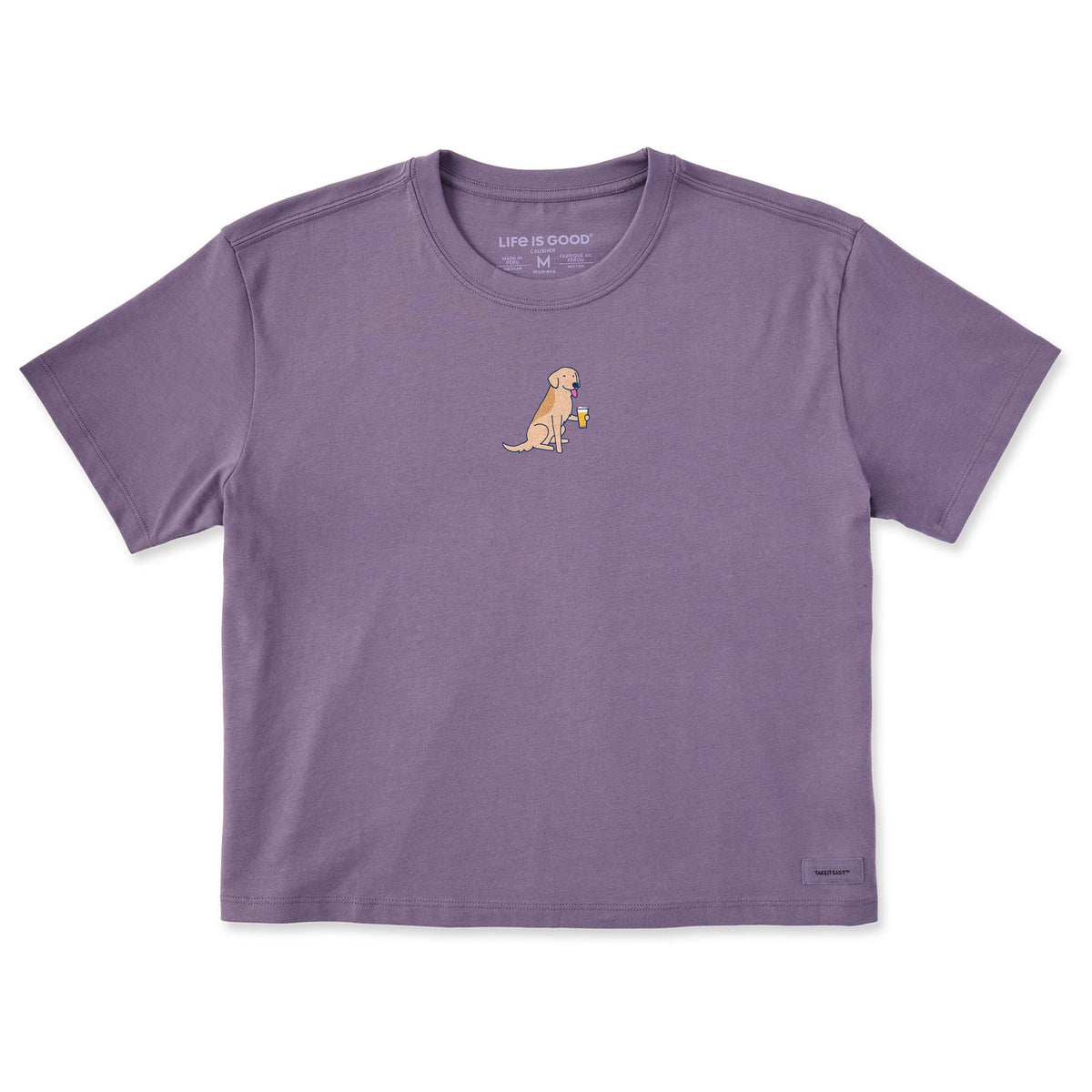 Women's Cold Beer Dog Short Sleeve Crusher Boxy Tee