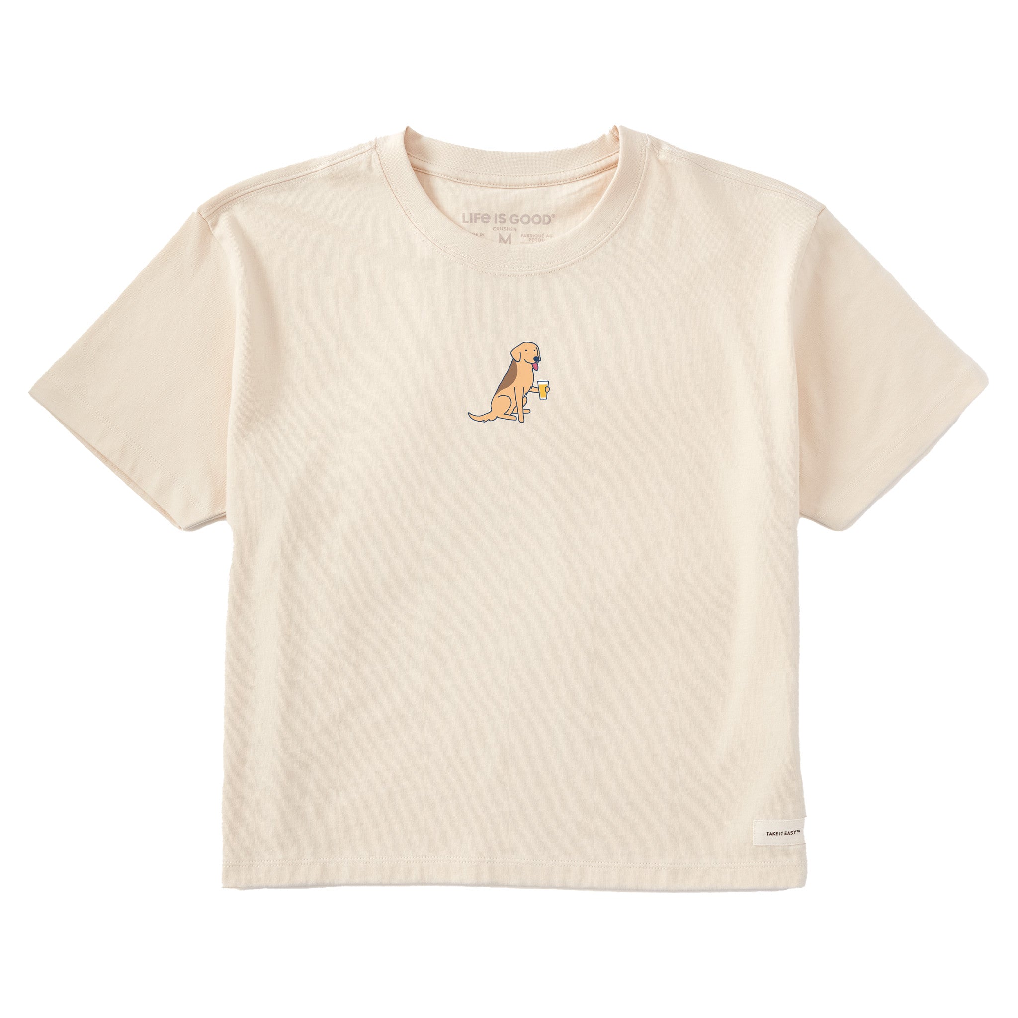 Women's Cold Beer Dog Short Sleeve Crusher Boxy Tee