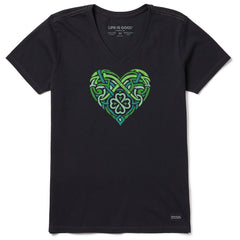 Women's Celtic Heart Short Sleeve Crusher Vee