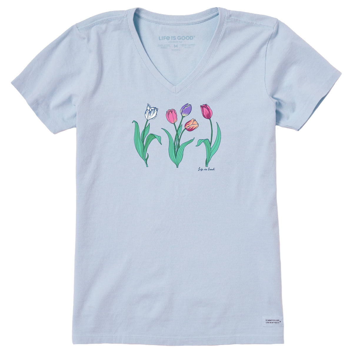 Women's 3 Genuine Tulips Short Sleeve Crusher Vee
