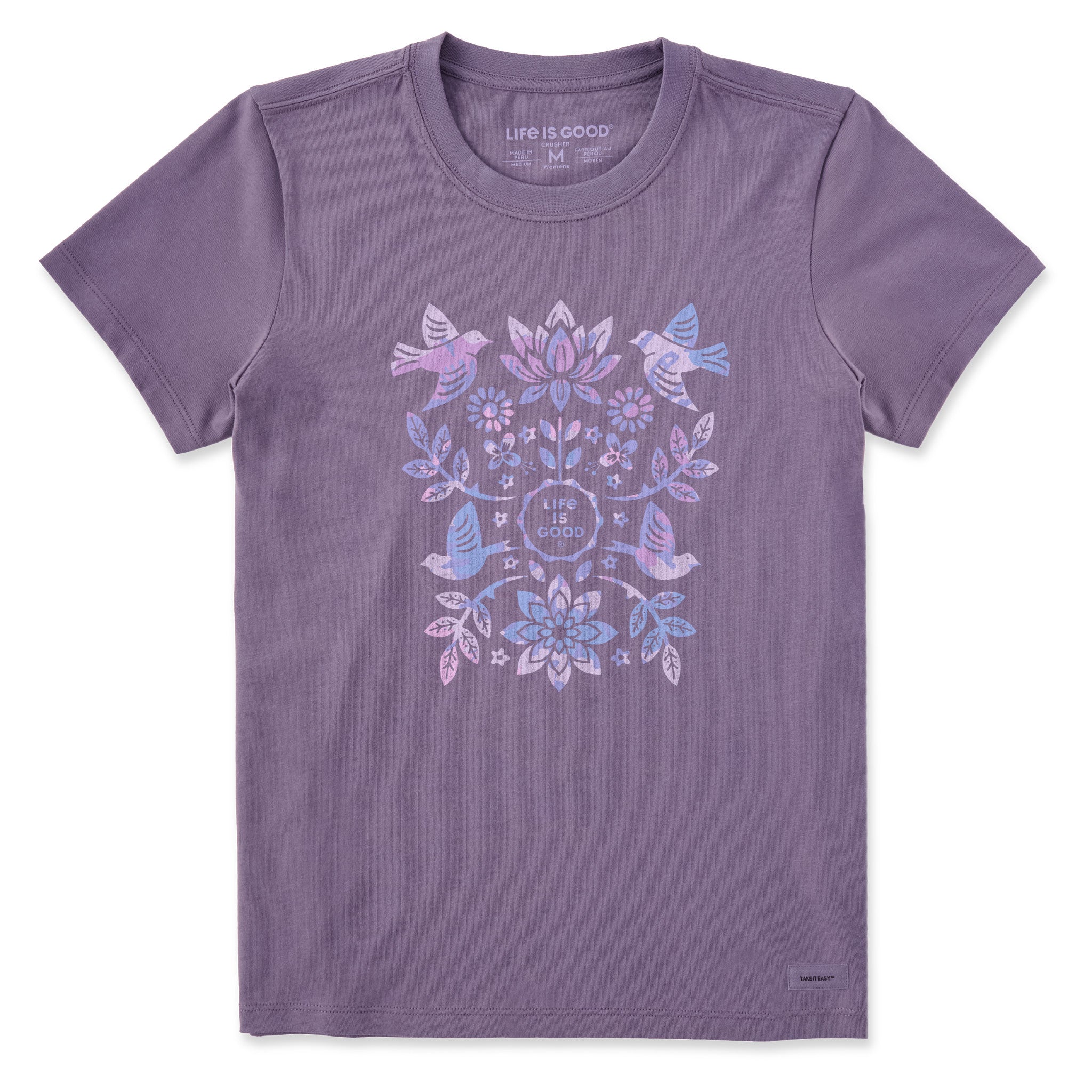 Women's Folk Art Garden Tie Dye Short Sleeve Tee