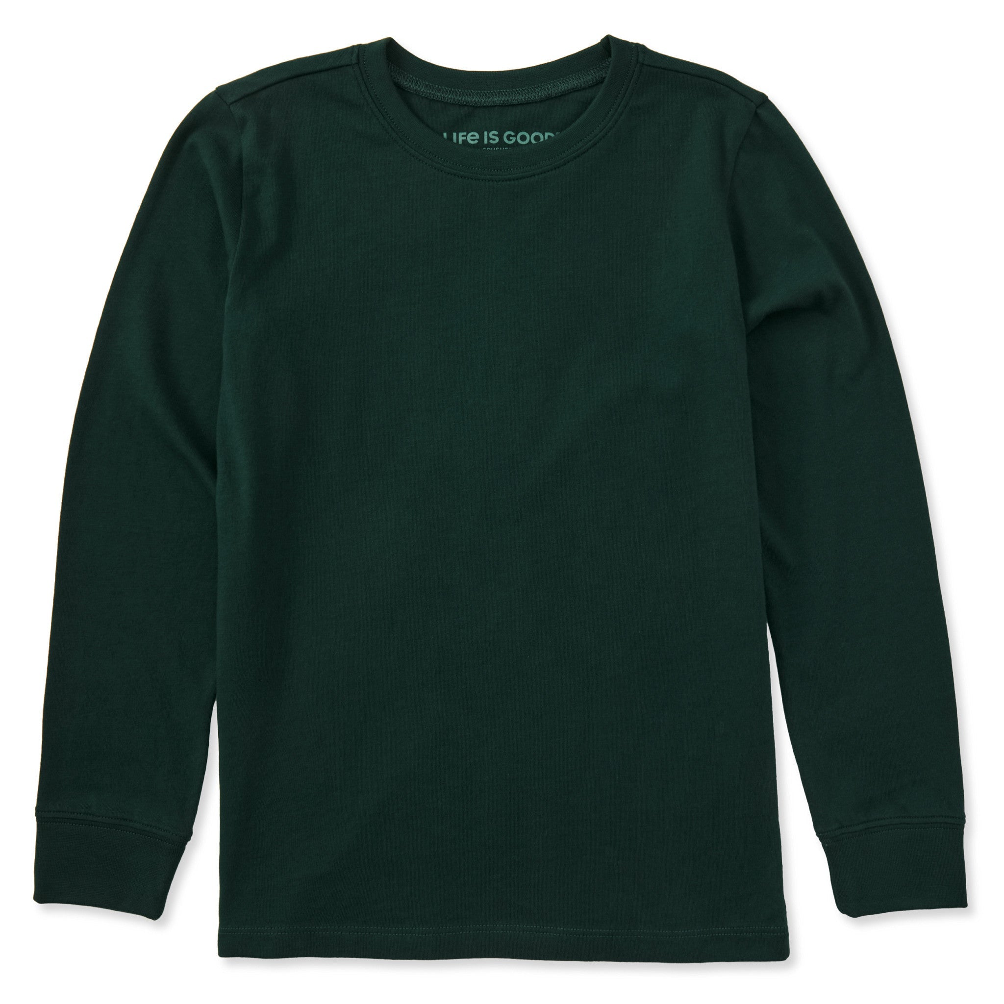 Kids Solid Long Sleeve Crusher Tee