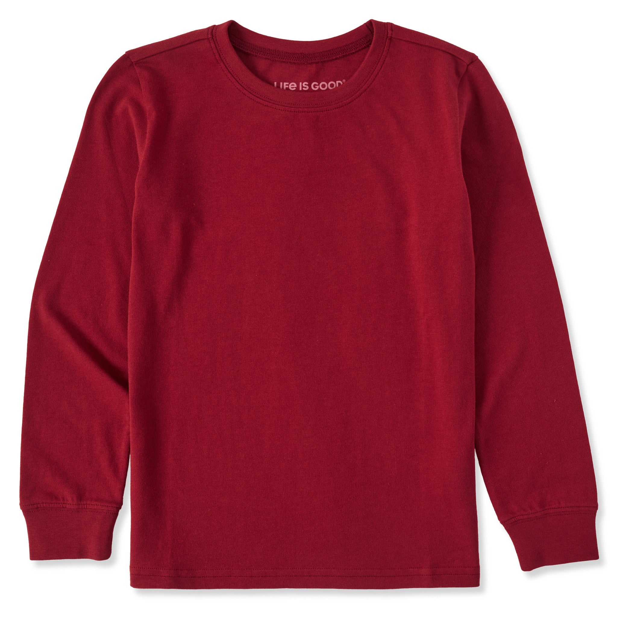 Kids Solid Long Sleeve Crusher Tee