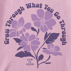 Kids Grow Through What You Go Through Flowers Short Sleeve Crusher Tee
